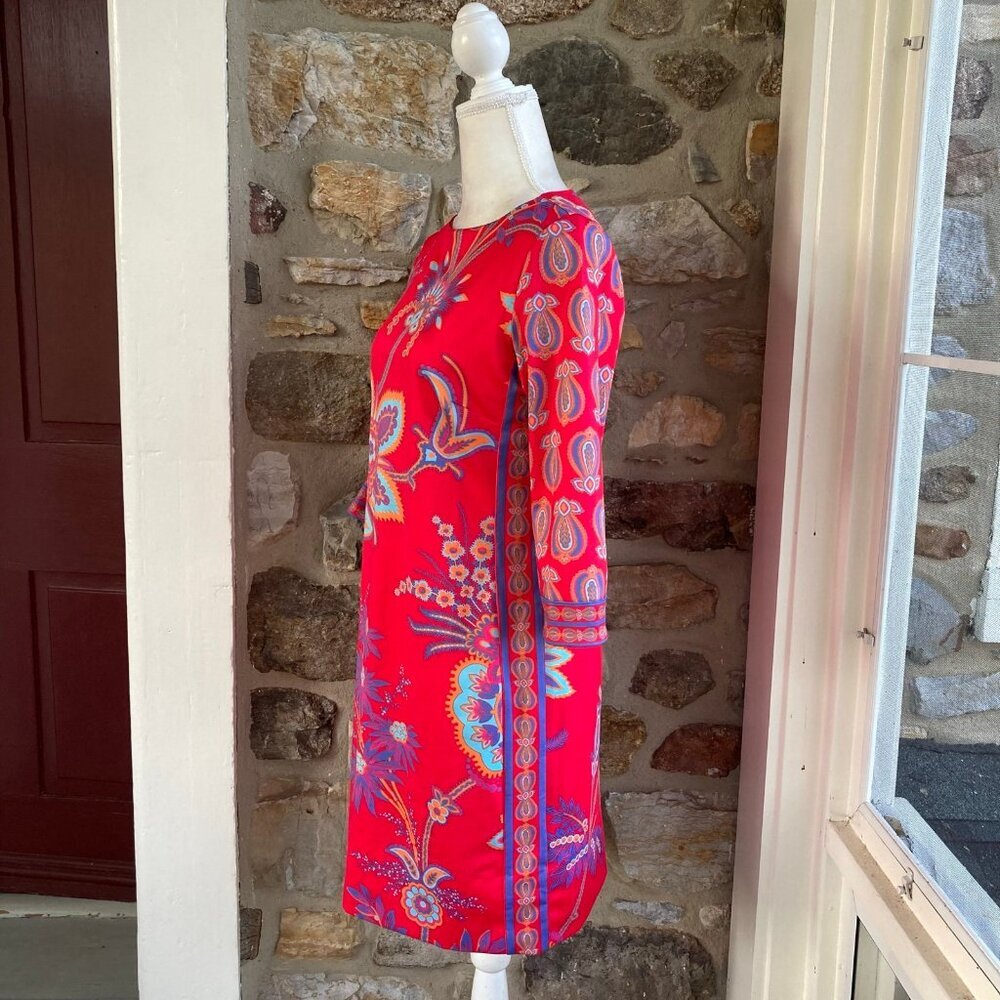 🌟Gretchen Scott Jersey Elemental Dress Queenie‎ Red Floral Womens Small - Picture 7 of 12
